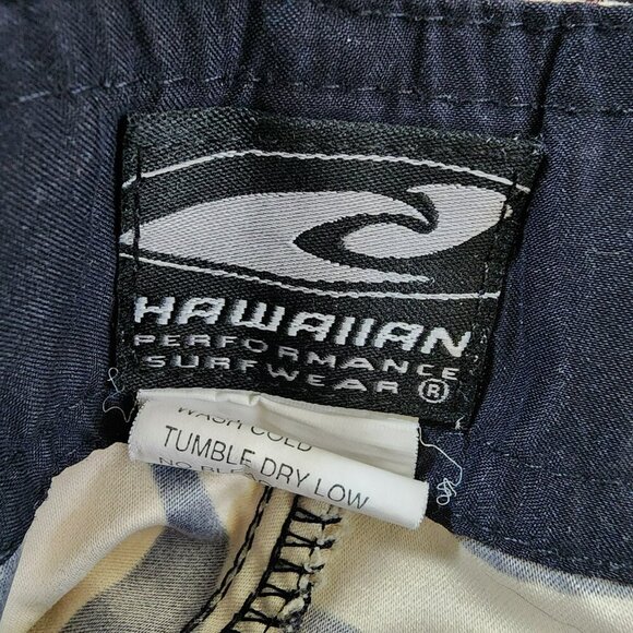 Hawaiian Performance Board Shorts Size 40 Navy White Floral Swim Surf - Picture 4 of 7